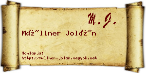 Müllner Jolán névjegykártya